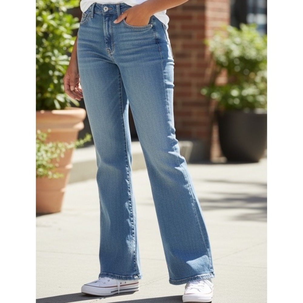 NEW 7 For All Mankind Cropped Jo Luxe Jeans Wide Leg Blue SIzE 25